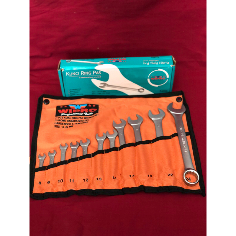 KUNCI RING PAS WIPRO SET / COMBINATION WRENCH 11pcs