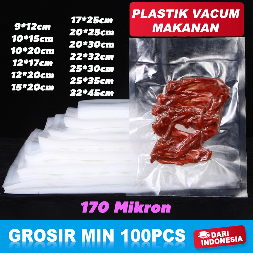 [COD]Kantong Plastik Vacuum Emboss Sealer Makanan Frozen Food Grade Vacum Bag 100PCS 12*20cm/15*20cm