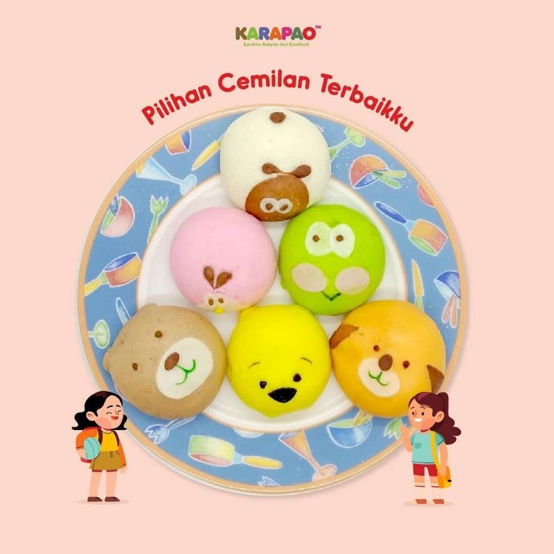 

Karapao Bapau Karakter Premium Bakpao Bakpau Manis 1 Pack isi 6 Pcs