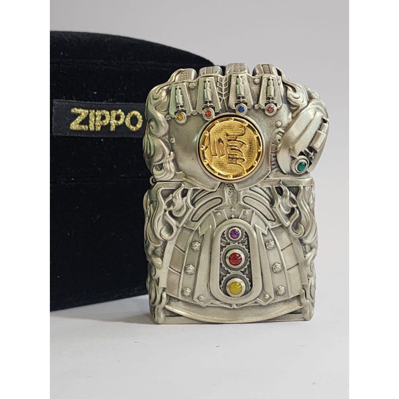 Original Zippo Jacket Infinity Gauntlet Silver Gold Japan Finish 5 sisi