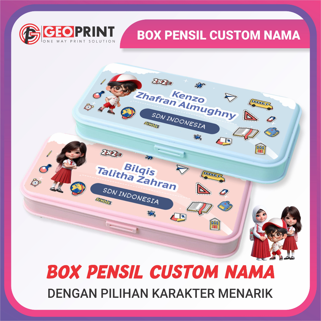 

KOTAK PENSIL NAMA SENDIRI BOX PENSIL SEKOLAH BISA CUSTOM NAMA DAN FOTO SENDIRI
