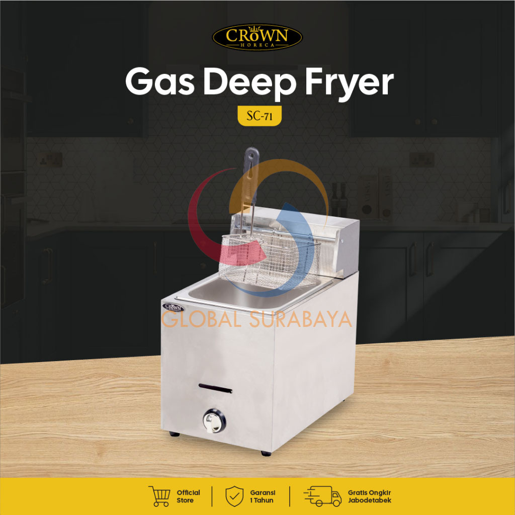 CROWN Gas Deep Fryer SC-71 - GARANSI RESMI