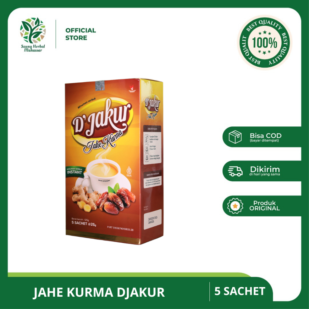 

D'Jakur - Minuman Jahe Extra Kurma Isi 5 Sachet