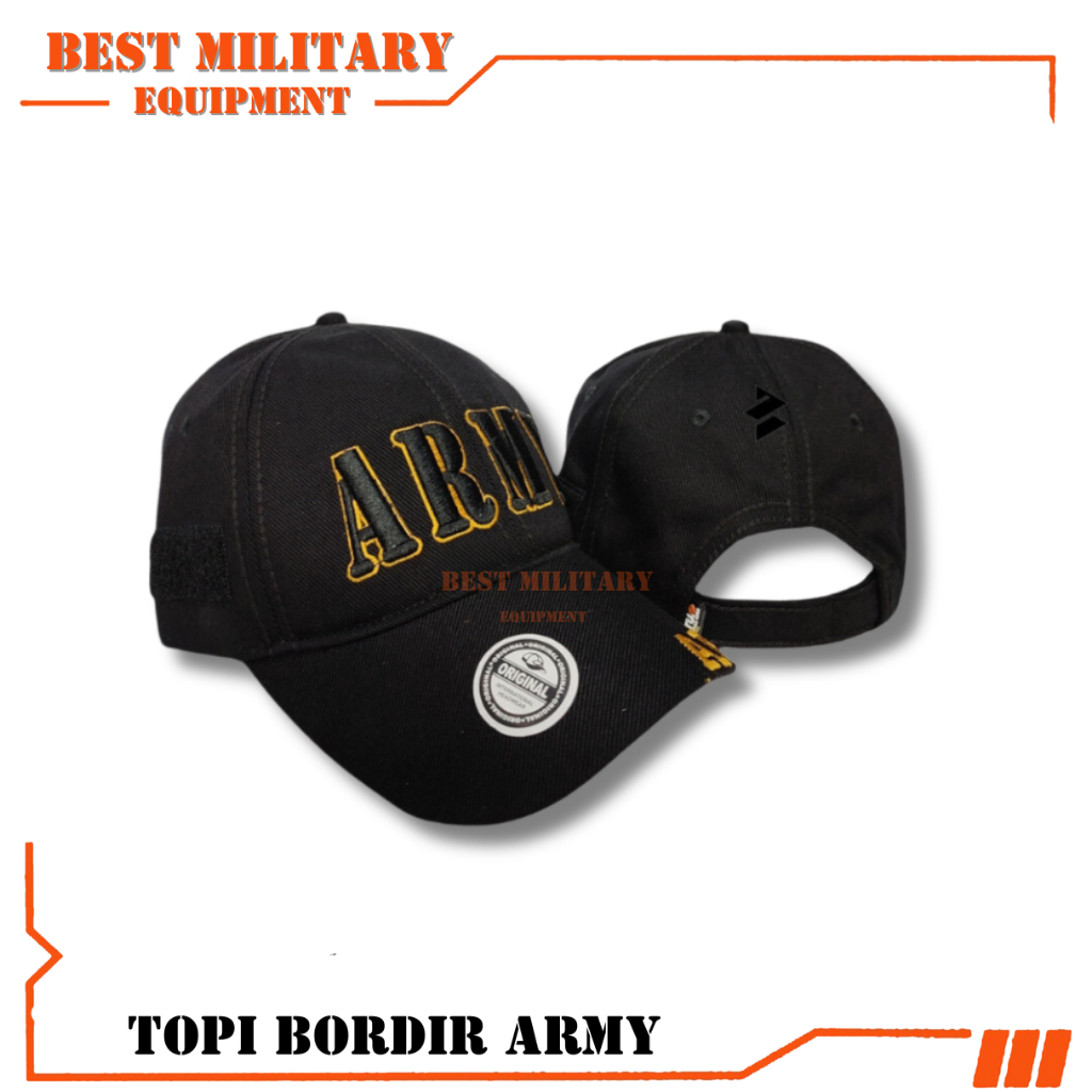 Topi import bahan berkualitas Velcro | Topi Army | Topi Tactical Army bordier