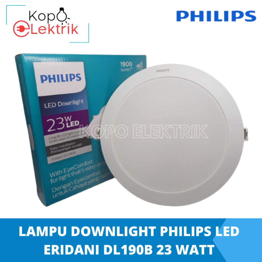 Lampu Led Downlight 23 Watt Philips Eridani DL190B 23w Bulat