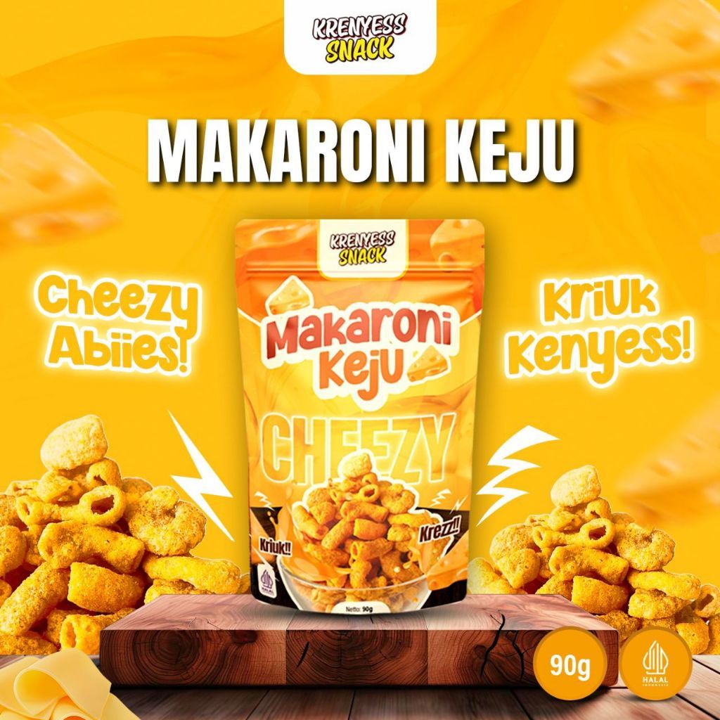 

Makaroni Krenyess Makanan Ringan Renyah Keju Cheezy Premium