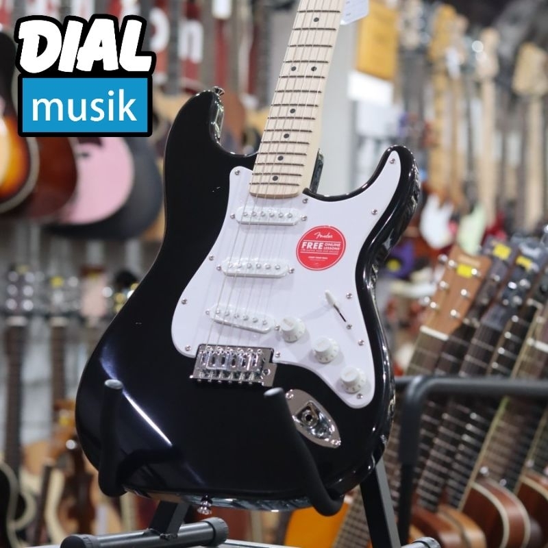 Squier Sonic Stratocaster Maple Black BK - Gitar Elektrik Squier