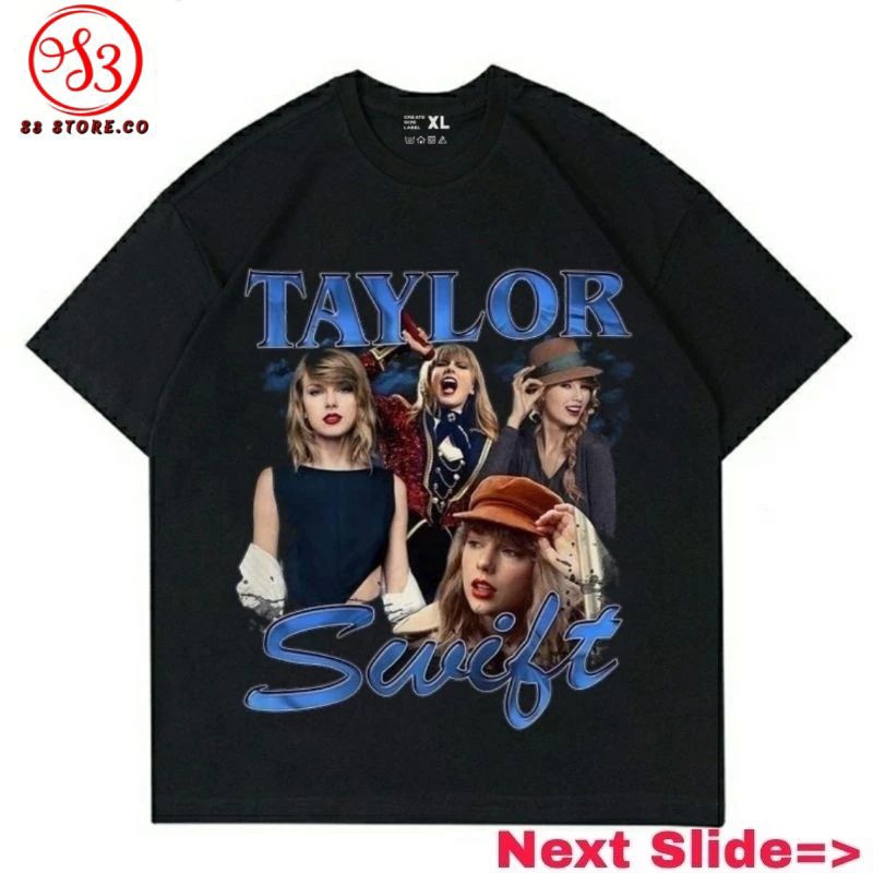 T-SHIRT TAYLOR SWIFT PENYANYI AMERIKA BAJU KAOS TAYLOR SWIFT BLACK KAOS PRIA WANITA DEWASA RAP TEE B