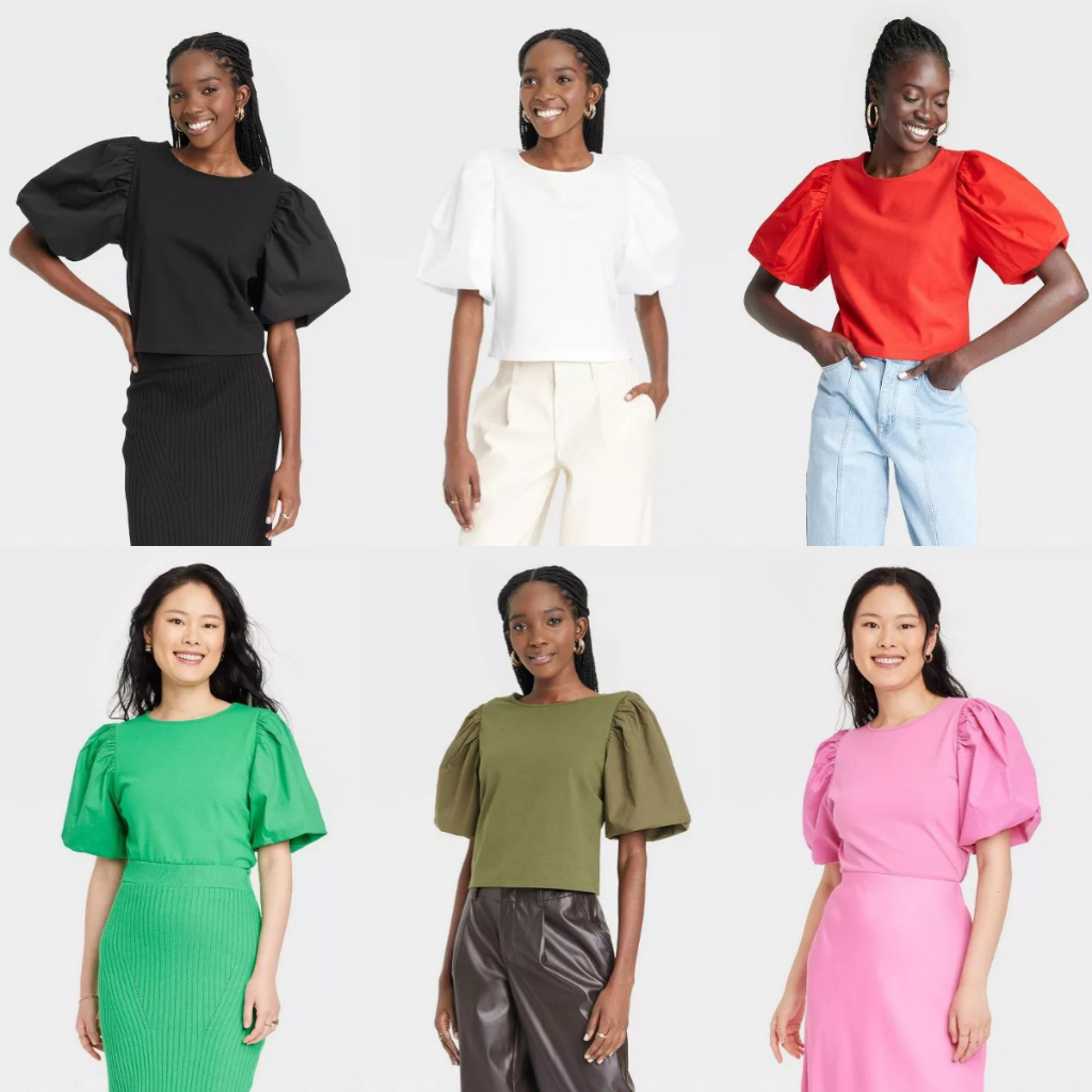 Kaos Wanita A New Day Puff Short Sleeve T-Shirt [READY BIG SIZE]