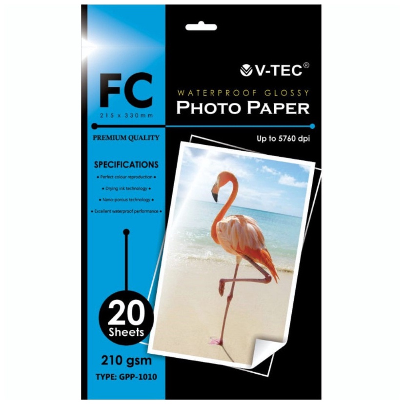 

VTec Glossy Photo Paper Folio F4 21 gsm GPP11