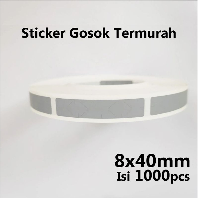

PROMO 1000pcs Label Gosok / Penutup Pin Voucher uk 8x40mm Polos