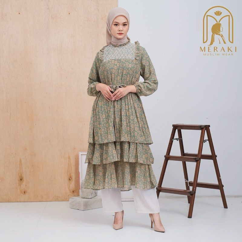 HANA TUNIK [HIJAU/HITAM/COKLAT/PINK] | TUNIK MUSLIM MODERN MURAH CERUTY BUSUI FRIENDLY PREMIUM NYAMA