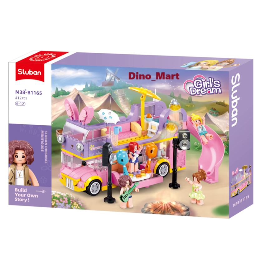 Sluban Brick Mobil Permainan Music RV M38-B1165 - Dino Mart