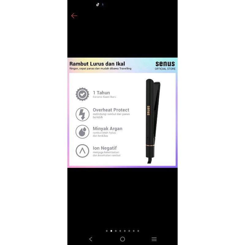 preloved catokan senus hair straightener