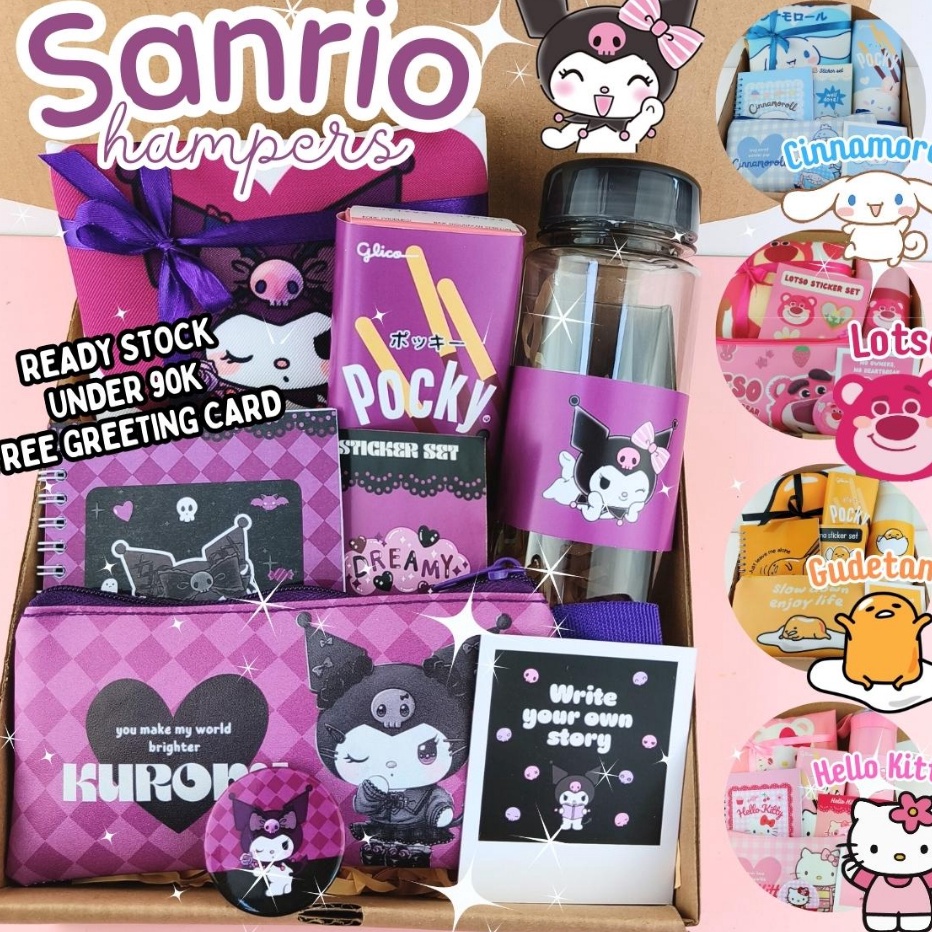 

Harga Diskon Kado Karakter Sanrio Lotso Kuromi Cinnamoroll Gudetama Hello Kitty Hampers Ultah Cewek Pacar Paket Birthday Gift Box Ulang Tahun Alat Tulis Sekolah Totebag Buku Wisuda Murah