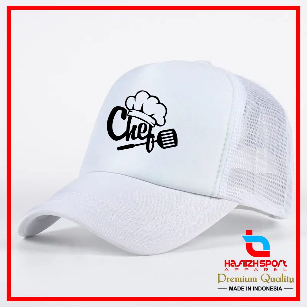 TOPI CHEF JURU MASAK UNIK / TOPI JARING CHEF / TOPI TRUCKER CHEF PREMIUM