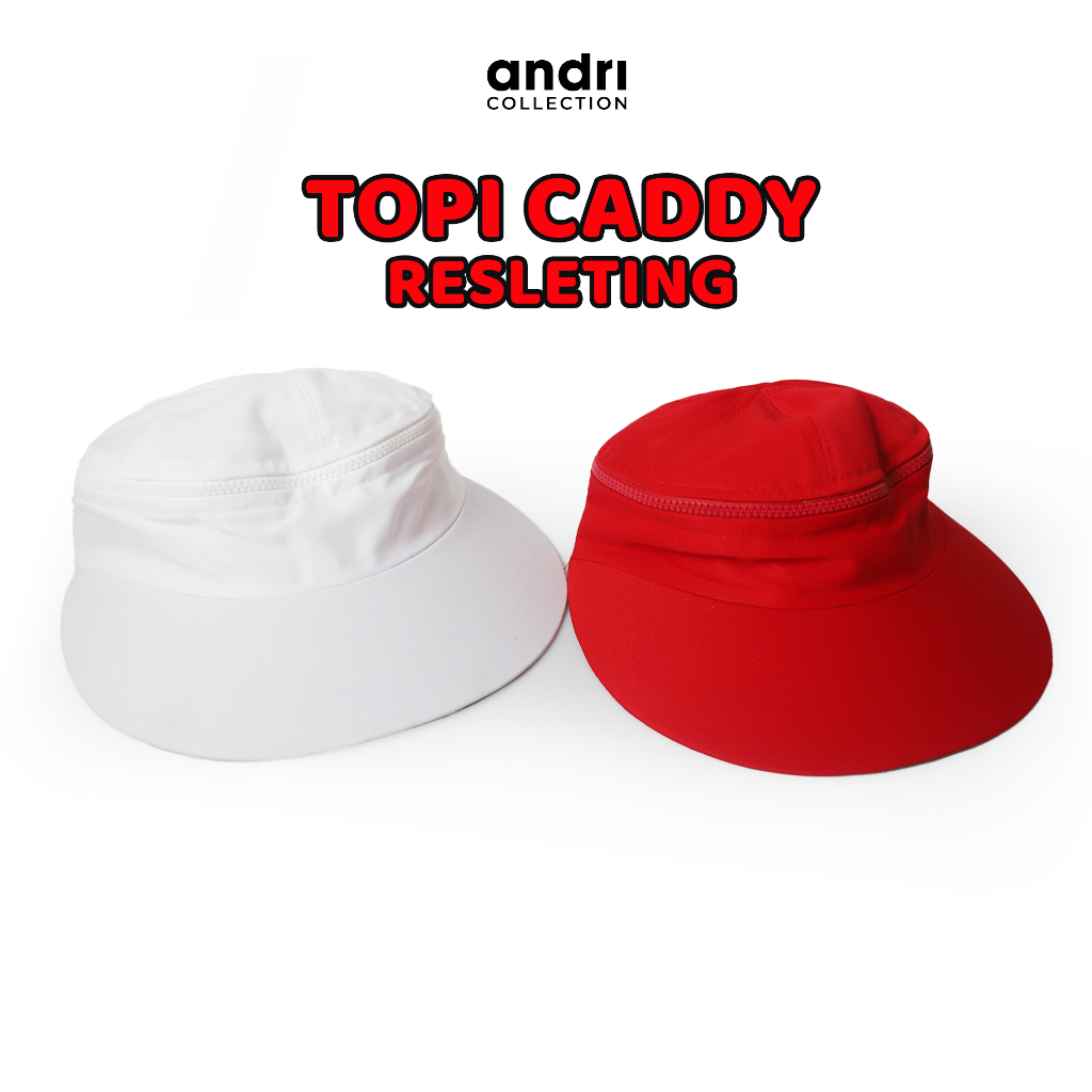 Topi Caddy Resleting Kemerdekaan/Topi Caddy Merah Putih/Topi Caddy Senam