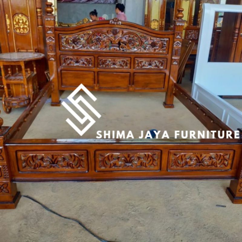 DIPAN tempat tidur dipan minimalis RAHWANA kayu jati 180*200