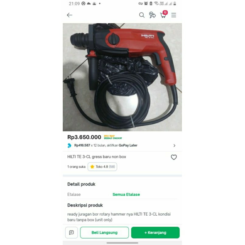 Bor Hilti TE 3-CL Rotary