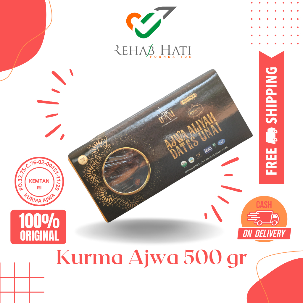 

Kurma Ajwa Aliyah madinah UNAI 500gr rehab hati