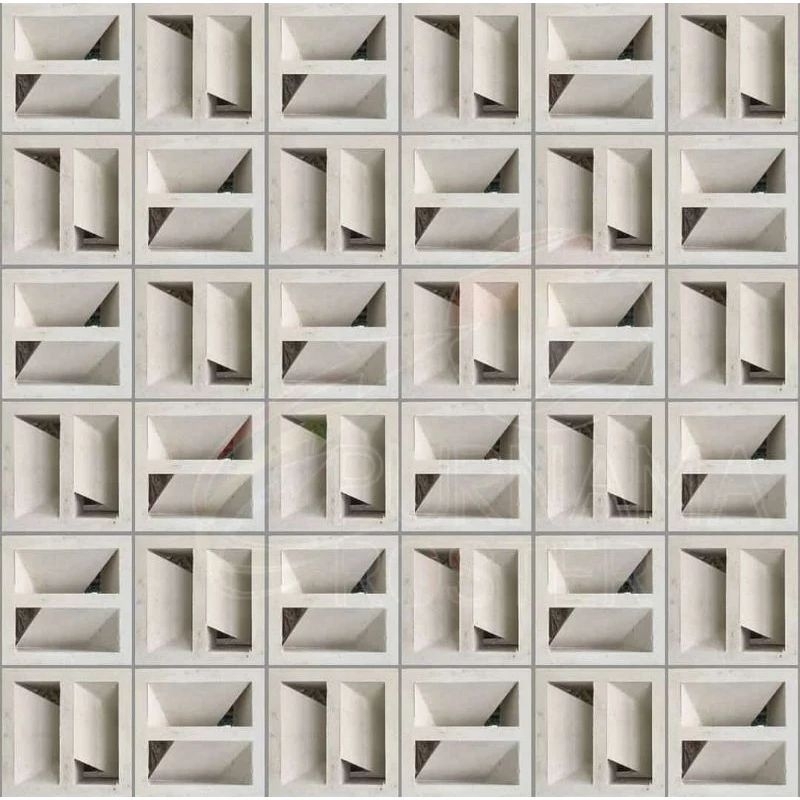 Roaster beton , roster minimalis motif 2 sisi nampak depan belakang