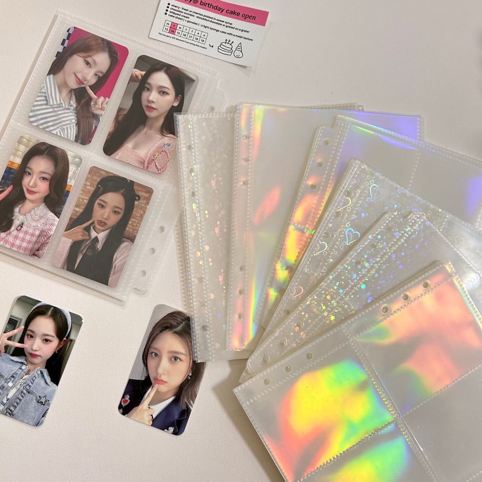 

Kepoin aja Photo Sleeve Binder 1P 2P 4P Photo Card A5 untuk Binder 6 Ring Photo Card PC MPC isi 5pcs 1pcso