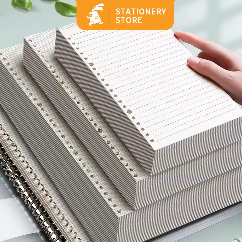 

A7/A6/A5/B5 Loose Leaf Kertas File isi Binder, 20 Holes A5 ,26 Holes B5, Bahan Bookpaper 72 gsm-Rabbit Stationery