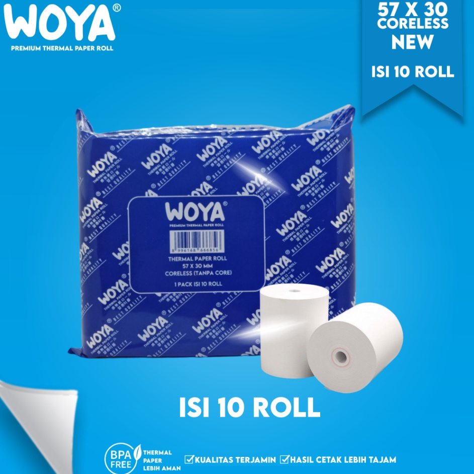 

Harga Oke WOYA 1 ROLL KERTAS STRUK THERMAL PAPER ROLL 57X3 TERMAL EDC THERMAL PRINTER MINI BLUETOOTH 58MM 58X3