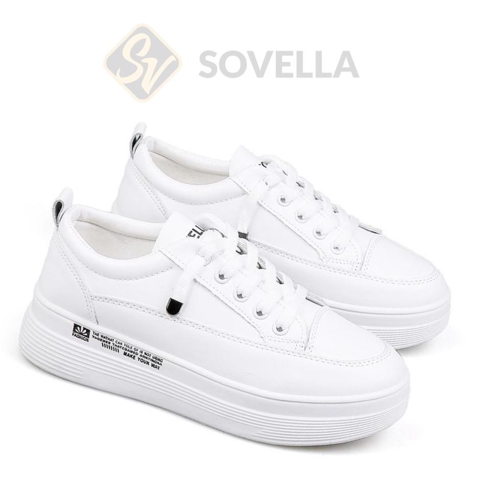 Mau SOVELLA Alexa Sepatu Sneakers Olahraga Sport Kets Putih Hitam Wanita