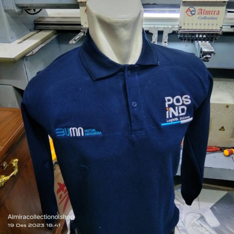 KAOS POLO T SHIRT POS INDONESIA LENGAN PANJANG