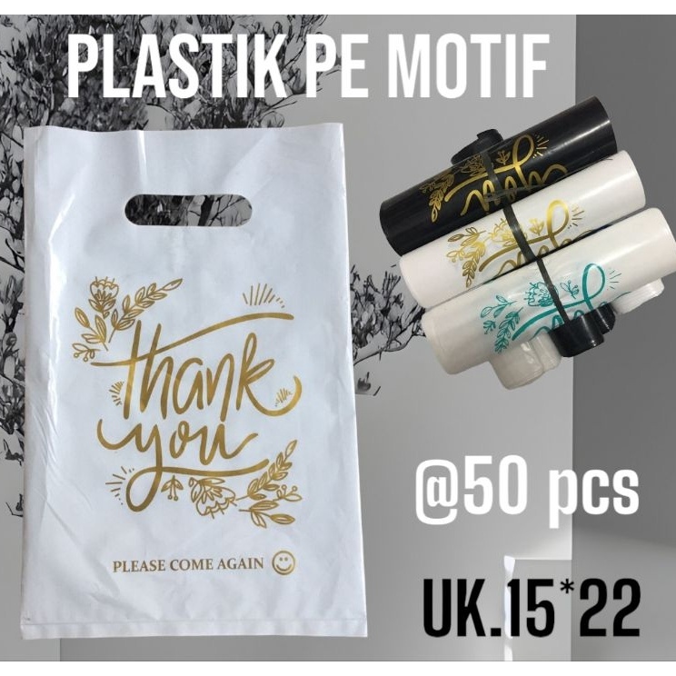 kantong plastik pe motif thank you kantong olshopskincare