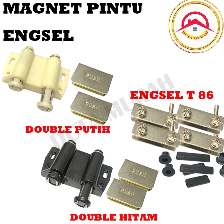 COD Engsel Kaca Jepit  Magnet Double Push Open Pintu Kaca