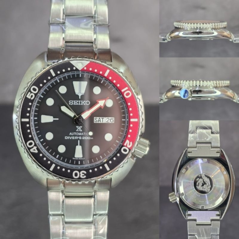 JAM TANGAN PRIA SEIKO PROSPECT X TURTLE DIVERS / SEIKO DIVER 200 ULTRA CLONE SILVER FULSET