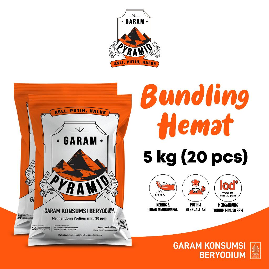 

Garam Konsumsi Beryodium Pyramid - Bundling Hemat 20 packs