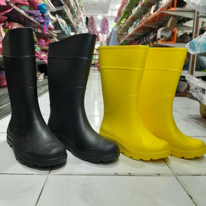 CUCI GUDANG SEPATU BOOTS HUJAN MERK BRUCE BOOTS UNTUK PRIA DAN WANITA BAHAN KARET ANTI SELIP