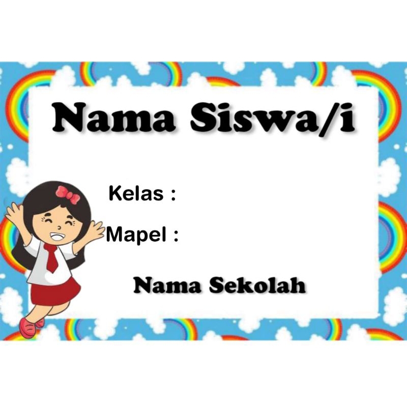 

LABEL STICKER BUKU SEKOLAH BISA REQUEST NAMA DAN FOTO