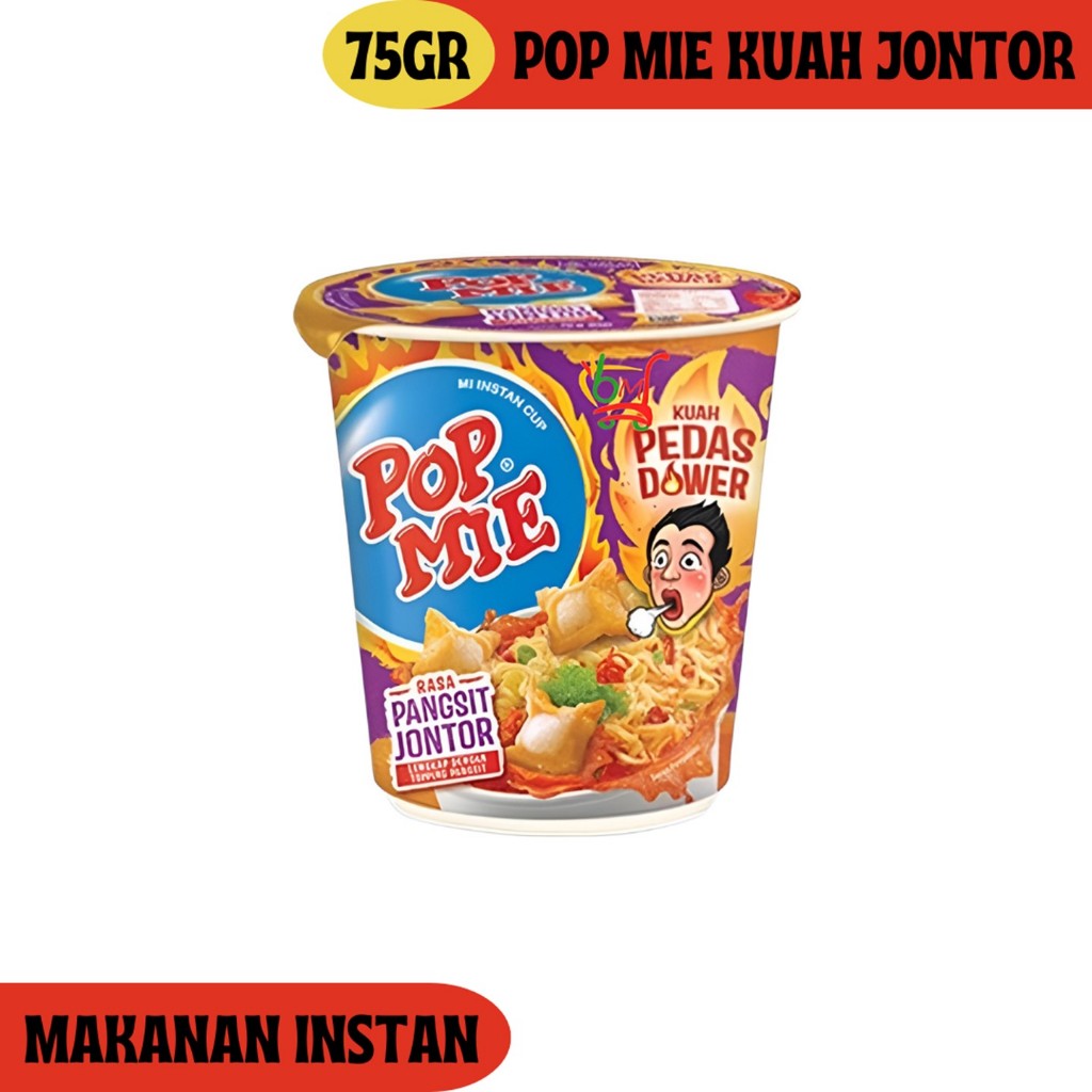 

Pop Mie Pangsit Jontor Mie Instan Kuah Pedas dengan Pangsit Goreng