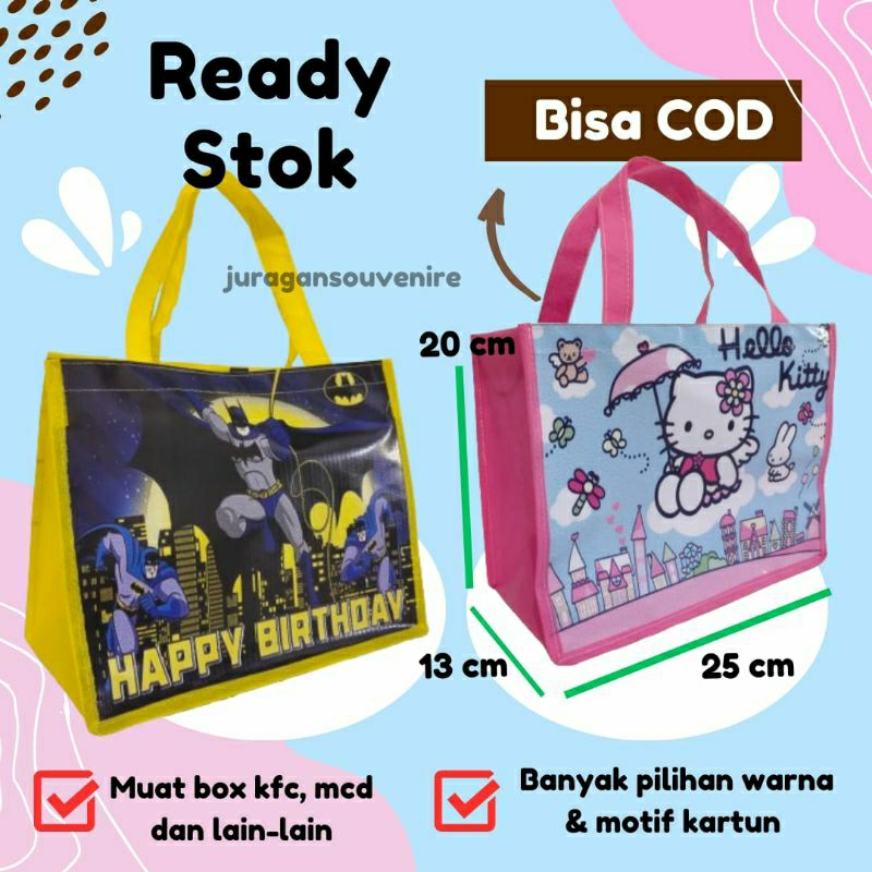 

Tas Ulang Tahun Anak Karakter Kartun souvenir kado ulang tahun Bingkisan kado