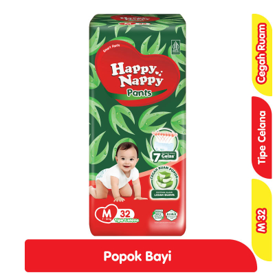 Happy Nappy Pampers M 32 Pcs/Pampers bayi murah/popok bayi/Pampers bayi