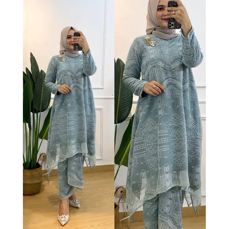 Khalisaa Set Rok Tunik Busui / Tunik Brokat / Baju Kurung / Baju Melayu / Kebaya Brokat/ Kebaya Wisu