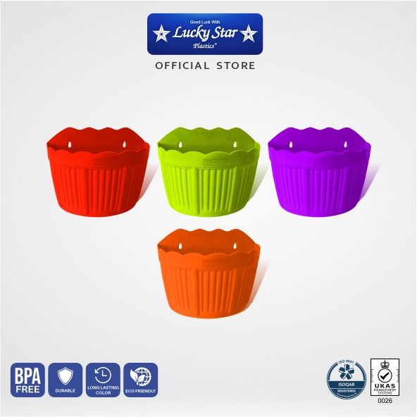 Lucky Star - Pot Bunga Gantung / pot bunga hias plastik / pot bunga plastik tempel dinding