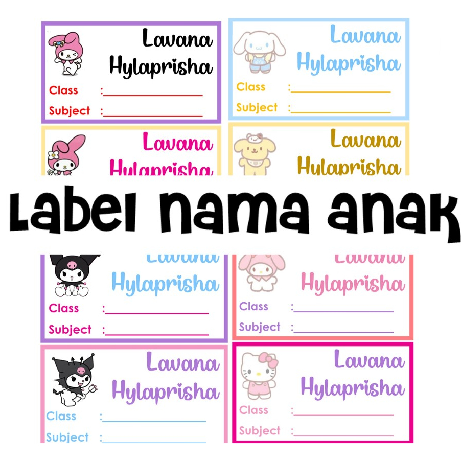 

CUSTOM STICKER LABEL BUKU ANAK SANRIO KUROMI CINNAMOROLL HELLO KITTY MY MELODY MYMELODY SUPERHERO DISNEY PRINCESS POKEMN MARIO BROSS CUSTOM LABEL STICKER BUKU SEKOLAH MATA PELAJARAN