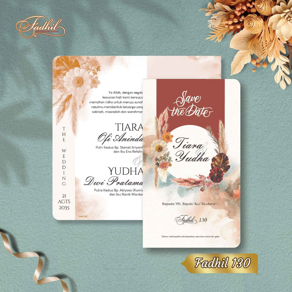 Blangko undangan pernikahan FADHIL 130 wedding simple murah