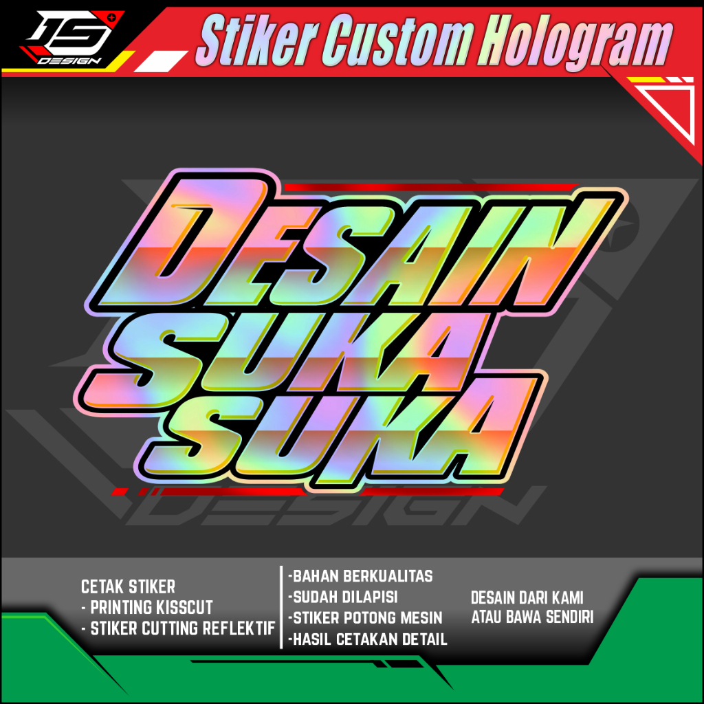 STIKER RACING NAMA BENGKEL CUSTOM STIKER PINT CUT/KISS CUTT HOLOGRAM