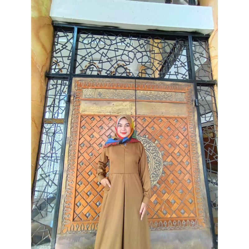 gamis Seragam  wanita/model lipat satu  /setelan PNS /PEMDA /PDH . marrial khaki tua,, Dress