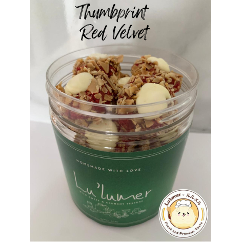 

Thumbprint Red Velvet Cookies Premium / Kue Kering Red Velvet Thumbprint Lu'lumer