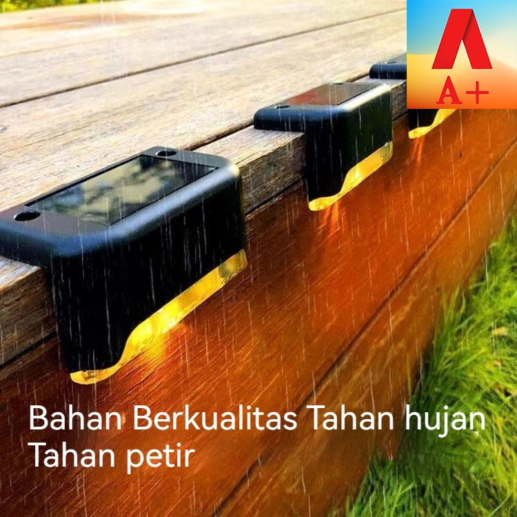 A+ Lampu Led Tangga Tenaga Surya Lampu Solar Outdoor Lampu Pagar Led Light Waterproof Panel Hiasan R