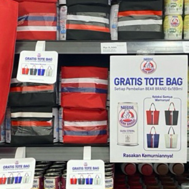 

BEAR BRAND 189ml x 6 pcs Gratis Shopping Bag Bear Brand