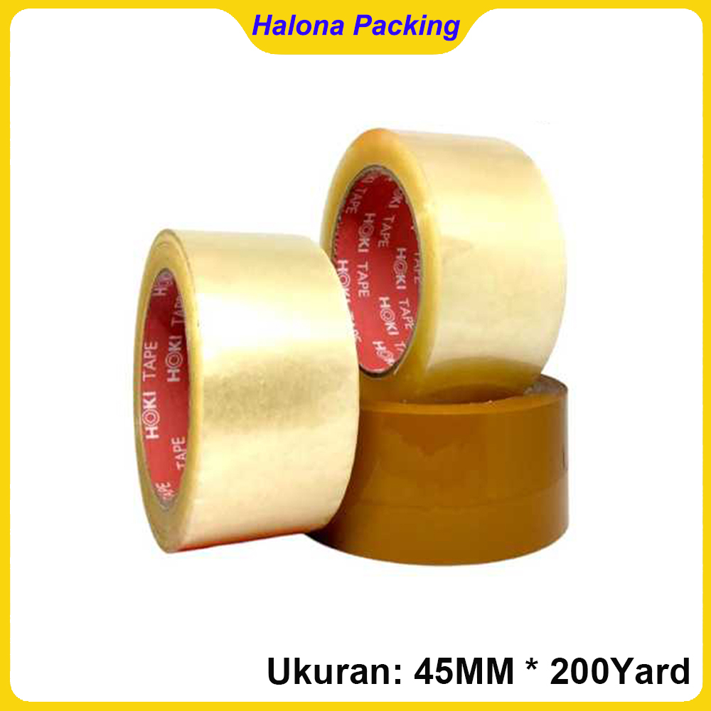 

Lakban 45mm x 200yard Super Clear - Bening - Coklat HOKI TAPE