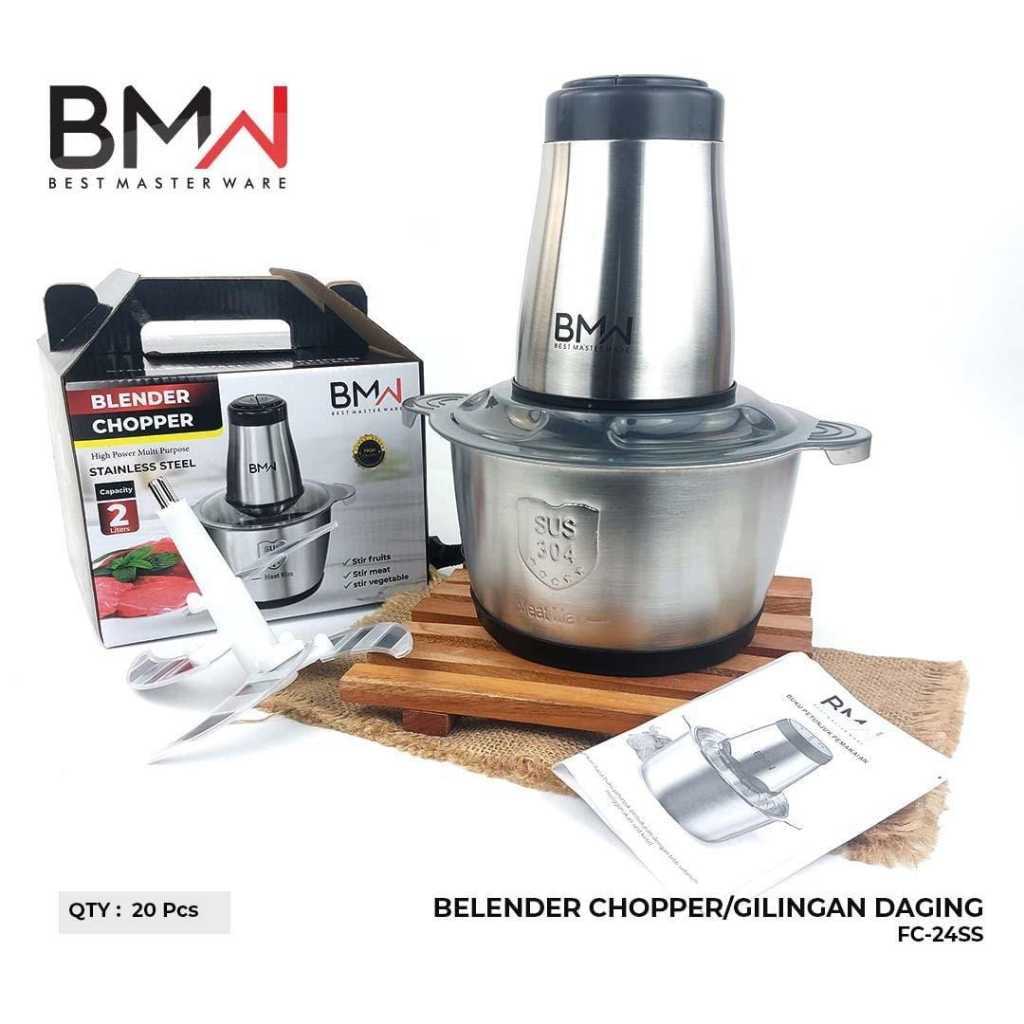 Blender Daging Stainless Penggiling Daging Chopper Serbaguna 2 Liter